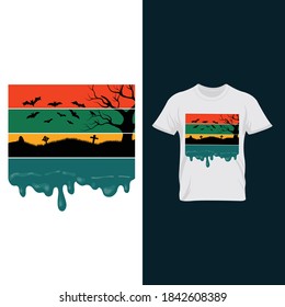 horror tee -T-Shirt Design. Halloween Vector Graphic. Halloween T-Shirt illustration. Horns head devil t-shirt design.Beautiful and eye catching halloween vector