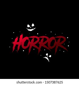 Horror Text with Halloween Dark Theme Illustration. Eps 10