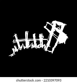Horror themes of fences illustration for Halloween stuff, suitable for t shirt, poster, and more