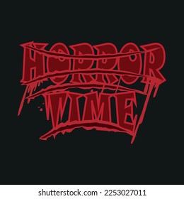 Horror time, Happy Halloween t shirt design template