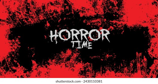 horror time sign on red background
