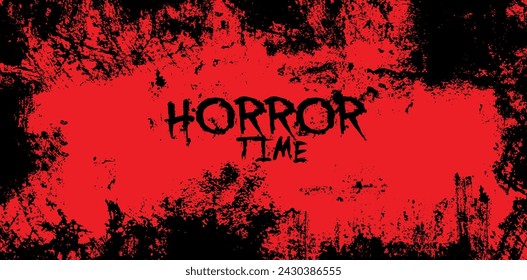 horror time sign sobre fondo rojo