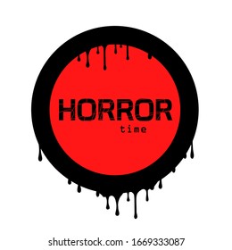 horror time sign on white background
