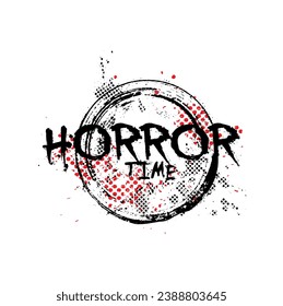 horror time sign on white background