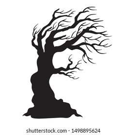 Horror Tree Silhouette Vector Format Stock Vector (Royalty Free ...