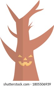 horror tree vector flat color icon 