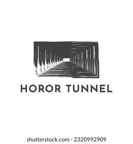 horror tunnel logo design concept