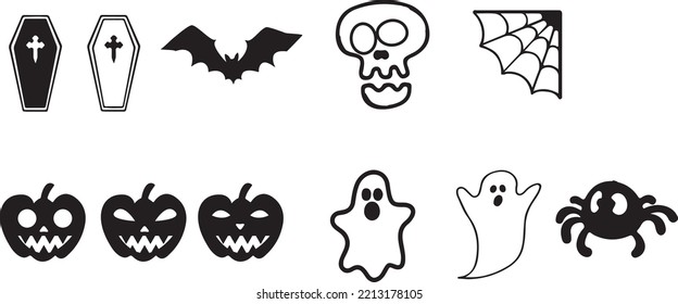 horror vector elements for Halloween 2022 . Download this Set of Halloween related illustration halloween party night.