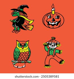 horror vector. halloween pattern vector. horror holidayicon. ghost eps. creepytheme. vector. vintage halloween. eps. vintage art