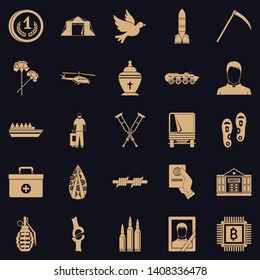 Horror of war icons set. Simple set of 25 horror of war vector icons for web for any design