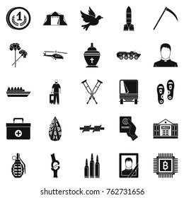 Horror of war icons set. Simple set of 25 horror of war vector icons for web isolated on white background