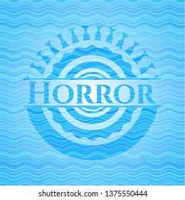 Horror water wave style emblem.