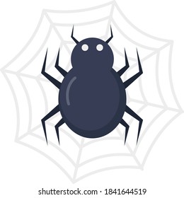 Horror Web and spider Concept,, Cobweb Vector Color Icon Design, Halloween holiday 31 October Symbol on White background, 