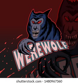 Horror werewolf sticker, print, graphic