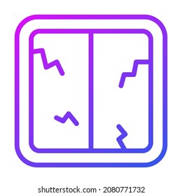 horror window vector outline icon.