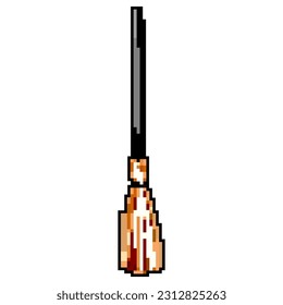 horror witch broom game pixel art retro vector. bit horror witch broom. old vintage illustration