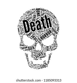 Horror words combine to be skull, Halloween and T-shirt printing concept, vector art and illustration.