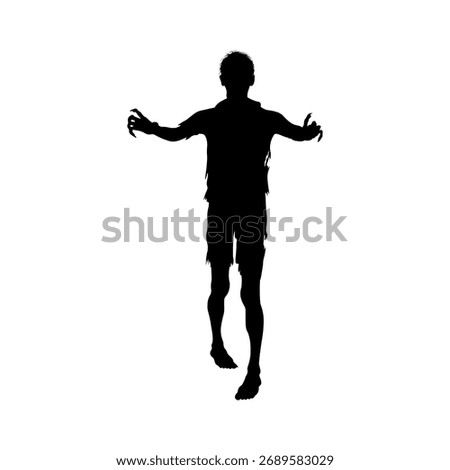 Horror zombie figures. Dark silhouettes for Halloween and Spooky night
