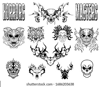 horrors masters skeletons gothic skulls fairy tales mystical creatures big set