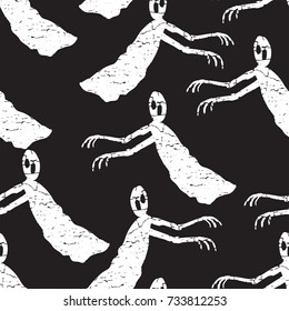 horrors scary ghost halloween pattern