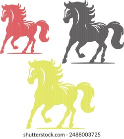 
Hors vector line artwork illustration clipart