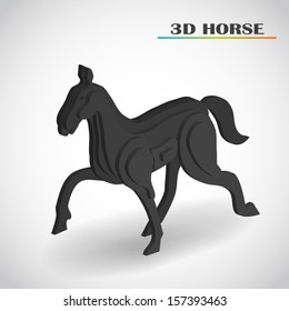 horse 3d vector