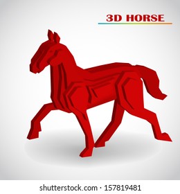 horse 3d vector