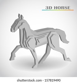 horse 3d vector