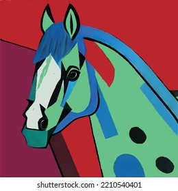 Horse abstract Colorful painting like famous artist 