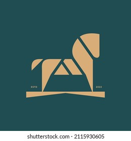 Horse Abstract Geometric Logo Design