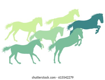Horse abstract vector background isolated on white