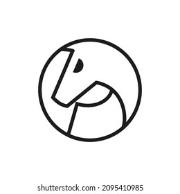 Horse abstract vector logo or icon template, sign or symbol.