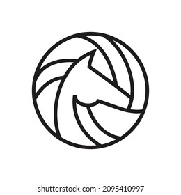 Horse abstraktes Vektorlogo oder Symbolvorlage, Zeichen oder Symbol.