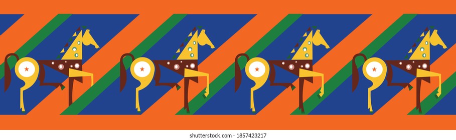 Horse abstraction vector illustration.Suitable for bed linen