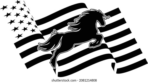 Horse American Flag, Horse Jump, Usa Flag Distressed