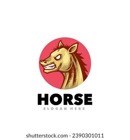 Horse angry mascot logo design illustration 