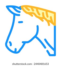 horse animal color icon vector. horse animal sign. isolated symbol illustration