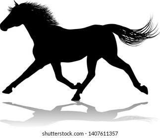 A horse animal detailed silhouette graphic