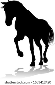 A horse animal detailed silhouette graphic