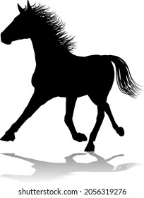 A horse animal detailed silhouette graphic