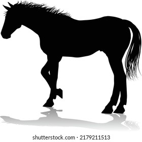 A Horse Animal Detailed Silhouette Graphic