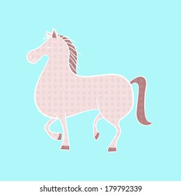 A horse with an animal face  pattern inside
