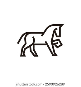 horse animal flat logo design