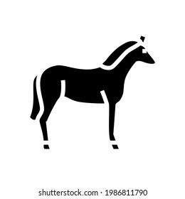 horse animal glyph icon vector. horse animal sign. isolated contour symbol black illustration