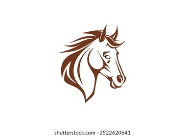 Horse Animal head logo symbol, Vector design template