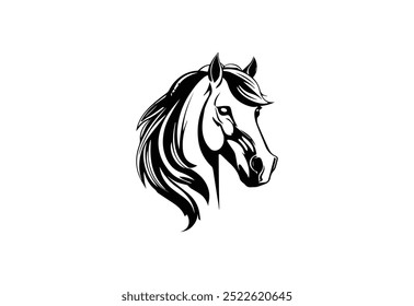 Horse Animal head logo symbol, Vector design template