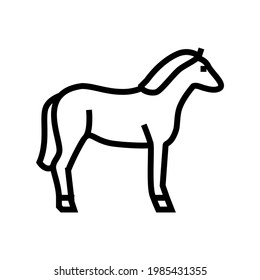 horse animal line icon vector. horse animal sign. isolated contour symbol black illustration