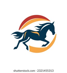 Horse Animal Logo Illustration Vector Design Template.