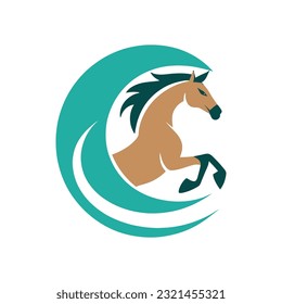 Horse Animal Logo Illustration Vector Design Template.