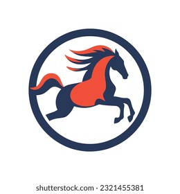 Horse Animal Logo Illustration Vector Design Template.